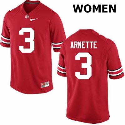 NCAA Ohio State Buckeyes Women's #3 Damon Arnette Red Nike Football College Jersey YMO1745BO